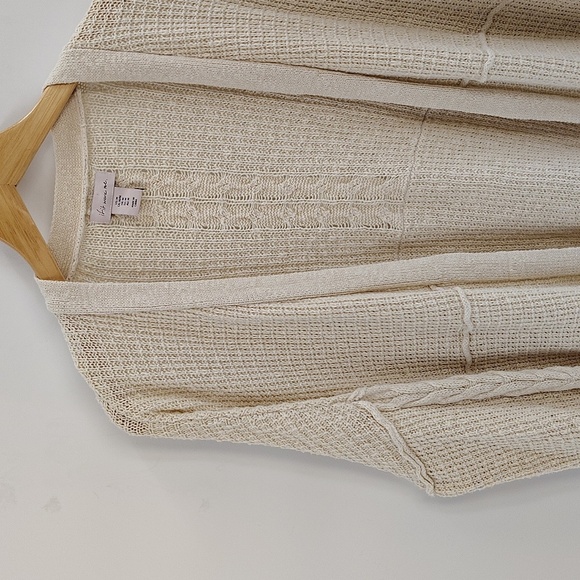 If it were me cozy cream knit open  cardigan size medium with pockets cotton - Picture 2 of 6
